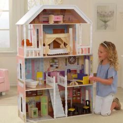 KidKraft Savannah Wooden Dollhouse with Porch Swing and 14 Accessories, 