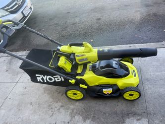 Lawnmower ryobi 20inch push + blower ,6ah battery & fast charger costumer return to Home Depot as is $299 firm