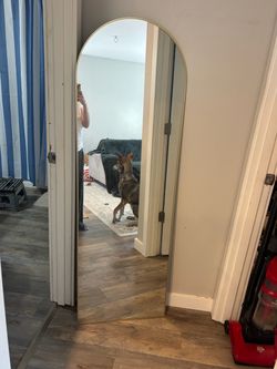 Full Length Arched Floor Mirror Gold Frame