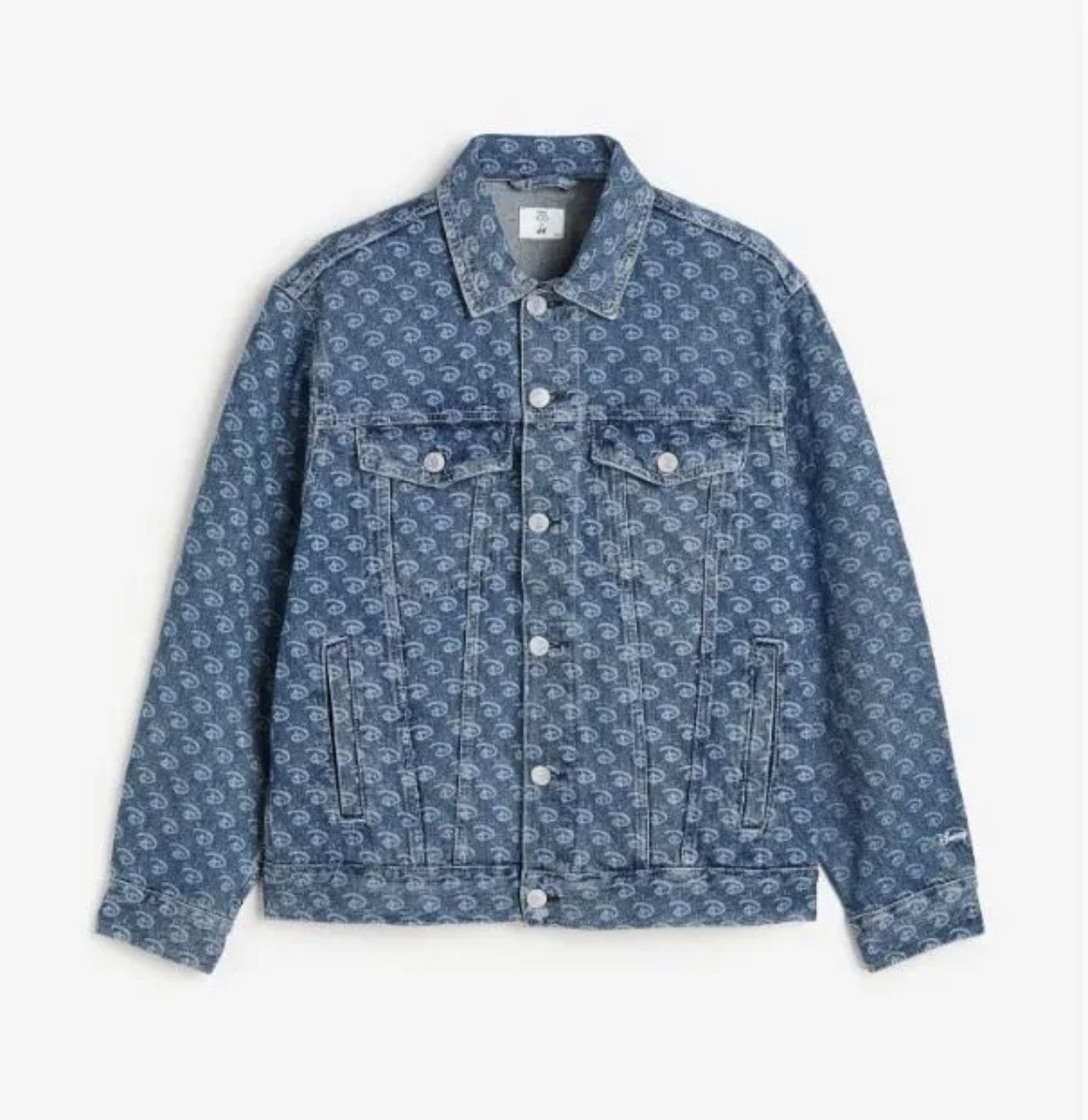 Disney100 x H&M Loose Fit Printed Denim Jacket Men's Size XS NEW WITH TAGS