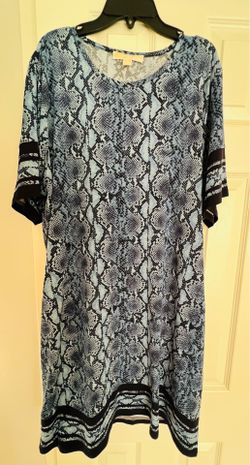 Michael Kors Blue Snake Skin Print Dress Women Sz. XL