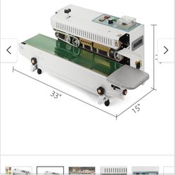 FR-900 Continuous Band Sealer, Automatic Horizontal Band Sealer 110V, Continuous Sealing Machine Temperature Control   