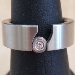 Ring Stainless Steel With Slider Diamond 