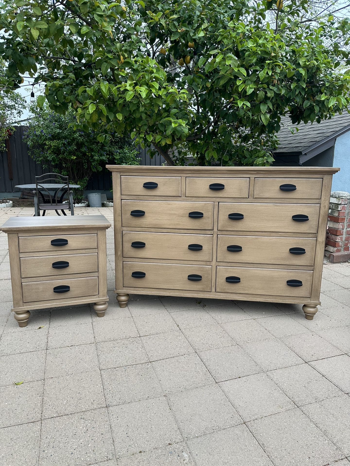 Professionally Refinished Dresser And Nightstand 