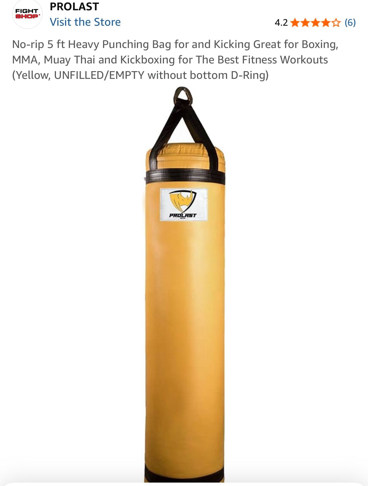 Heavy boxing bag, 6 foot