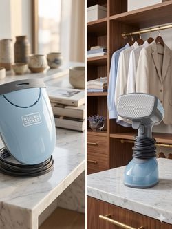 BLACK+DECKER Easy Store Pro Steamer, 45-Second Heat Up, Extra Long Power Cord, Powerful Steam Performance for Clothes, Drapes & Upholstery