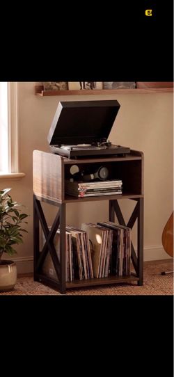 Turntable Stand with Record Storage