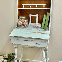 Vintage Secretary Desk Mid Century Cottage Desk Hutch 
