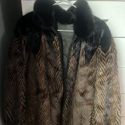Reversible Leather Mink Fur Coat