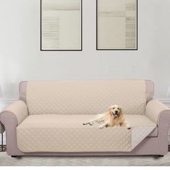 4 Seater Sofa Cover 91 Inch Large Couch Covers For 4 Cushion Couch With Elastic Straps Water Resistant Furniture Protector Cover For Pets Cat (Sofa XX