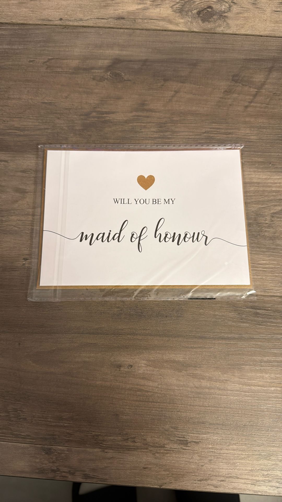 Maid Of Honour Card