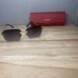 Brand New Cartier Sunglasses - Unisex - Gold Frame - Gradient Brown Lens - Authentic Luxury