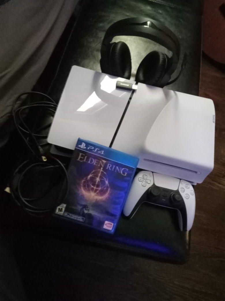 Ps5 Slim Disc Verizon - With Controller, Wireless Headset & Elden Ring