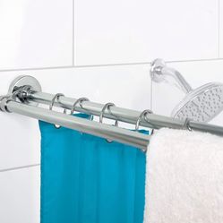 Zenna Home Rustproof Double Shower Curtain Rod, Double Shower Rod, No Drill Tension or Permanent Mount Shower Rod, Extra Space for Curtain and Liner, 