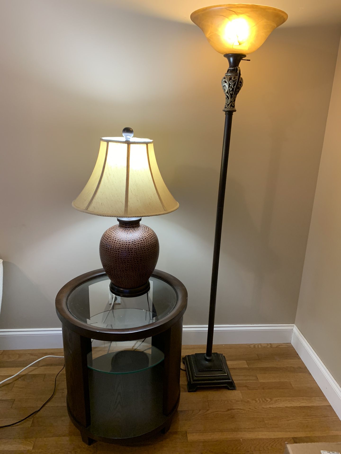 Lamps and end table