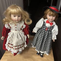 Dolls With Porcelain Face 2 Dolls 