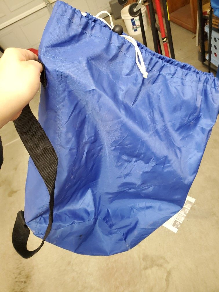 Nylon drawstring Bag with Shoulder Strap, Royal Blue