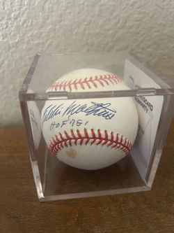 Eddie Mathew’s Autographed Baseball with HOF Inscription