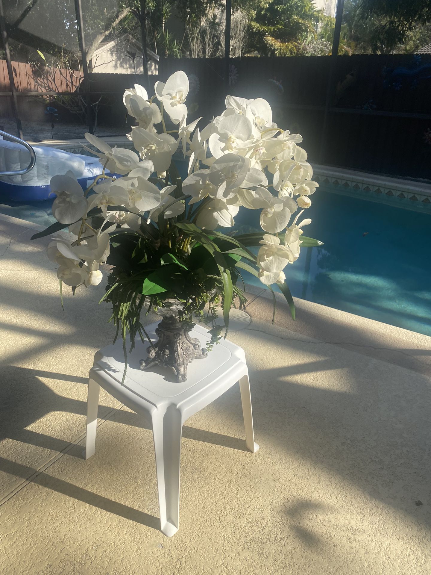 Beautiful Artificial White Orchid Flower Arrangements