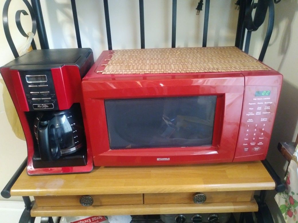 Microwave and coffee maker