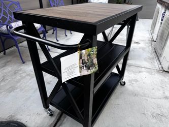 Phi Villa Rolling Kitchen Cart with Shelves