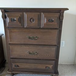 Solid Wood Vintage Dresser – 4 Drawer Chest, Matching Bedroom Set Available