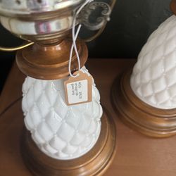 Vintage milk glass lamps