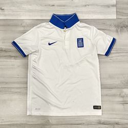 NIKE Greece Home World Cup White Royal Blue Soccer football Jersey  Size: Youth Boys XL Condition: great, barely worn  It’s a very nice and quality je