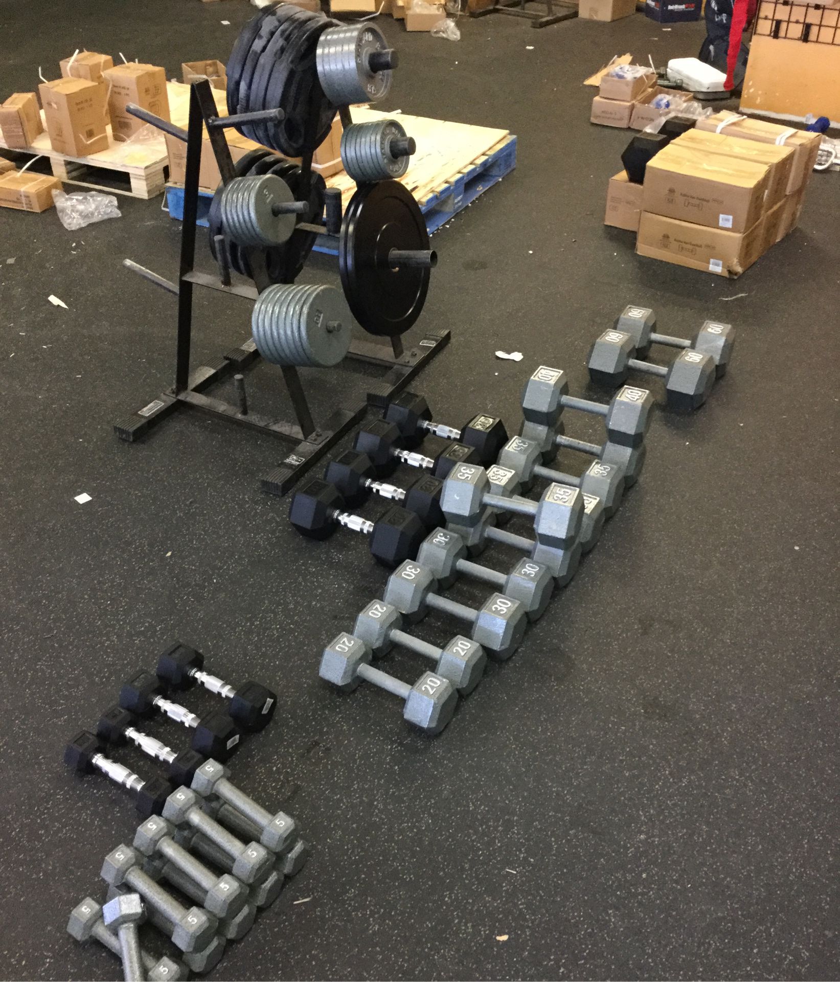 Hex dumbbells and plate weight brand new in stock limited quantities left