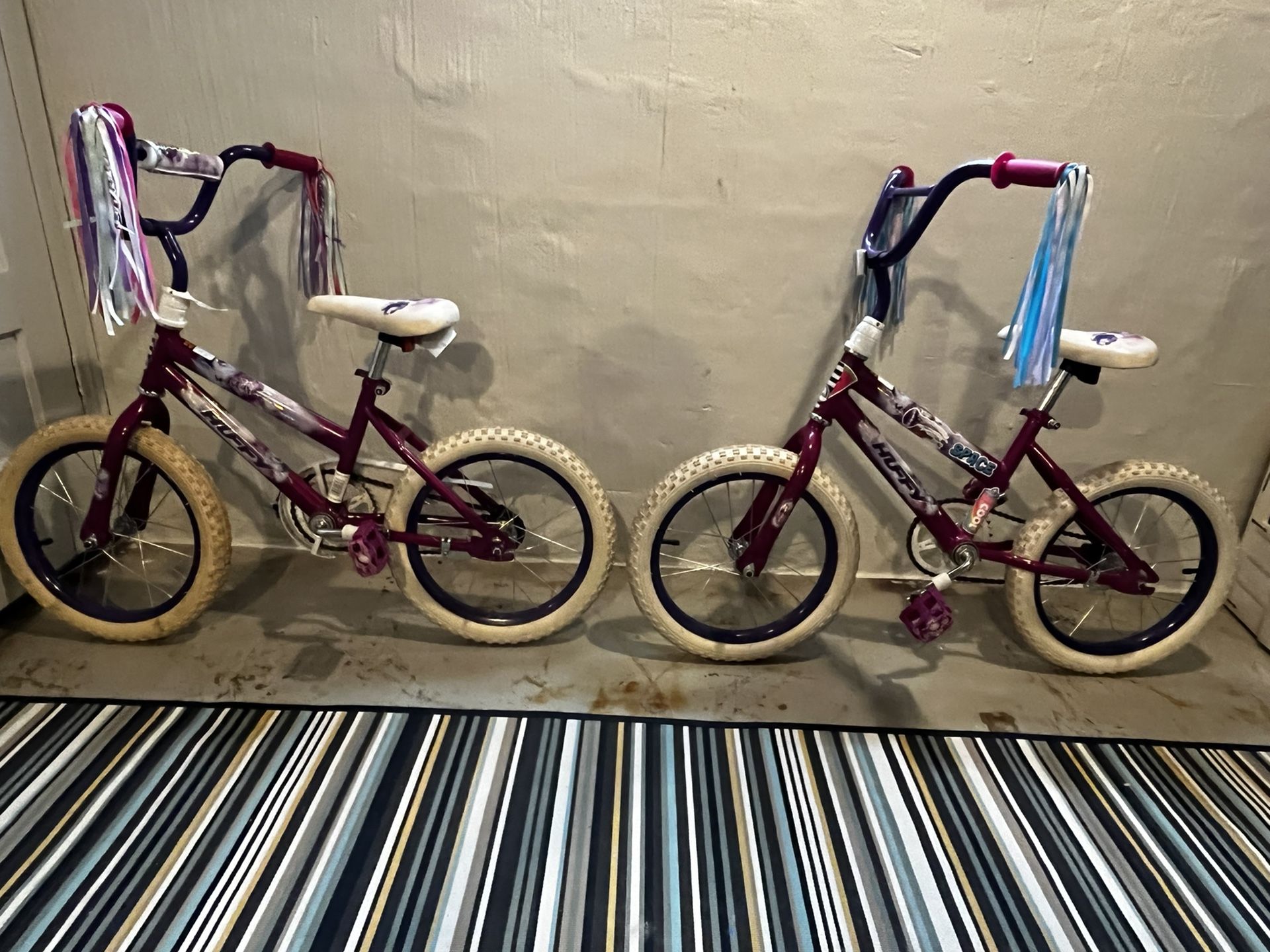 Two Huffy 16 Inch Girls Bicycles 