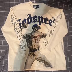 Godspeed Skeleton Baseball Graphic Long Sleeve – Cream – Size [Insert Size]
