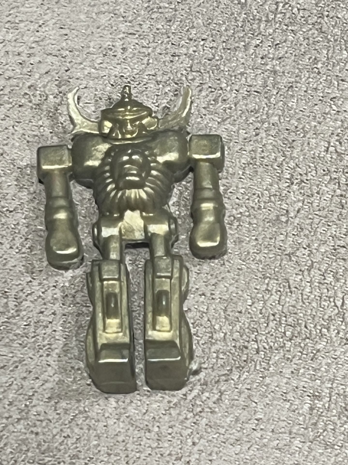 VINTAGE 80'S GREEK ROBOT DALTANIAS LUCKY CUP 1.75" MINI PVC FIGURE Gold
