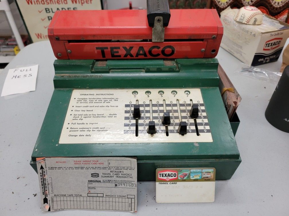 Vintage 1950's Texaco Farrington Credit card Machine