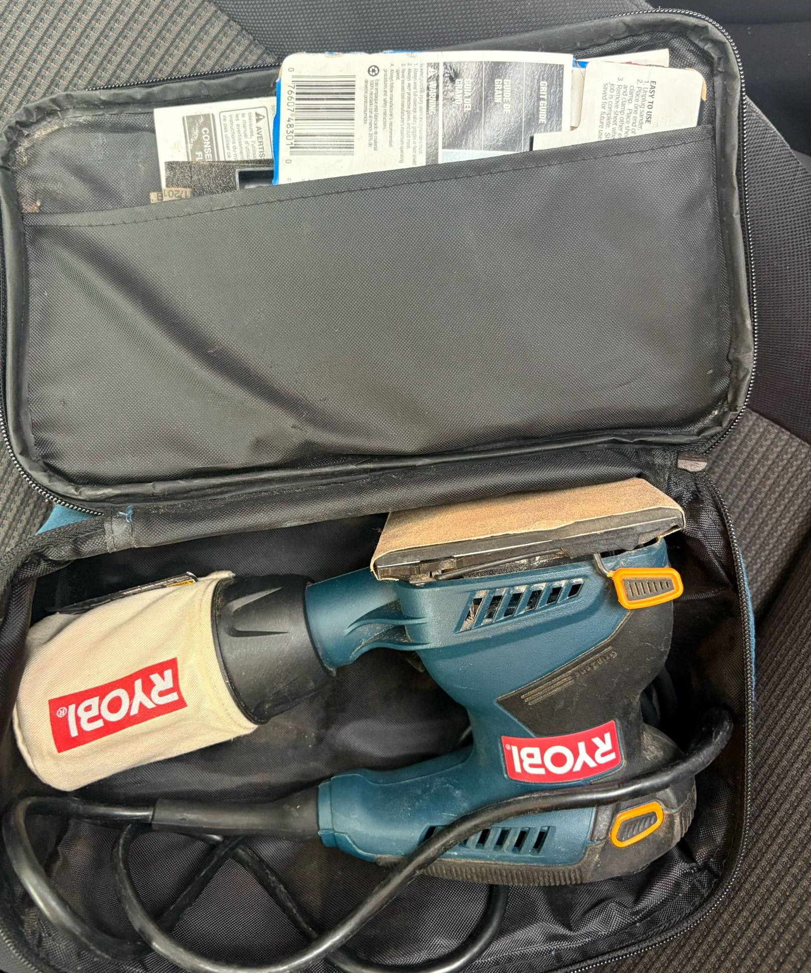 Lijadora Ryobi 1/4 Sheet Palm Sander S652D W/ Blue Soft Case 120v 60hz