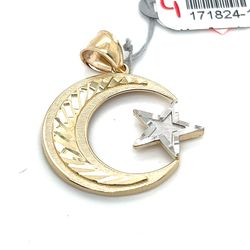14kt Gold Moon Star Pendant 2.73grams 171824 1