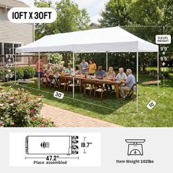 Crown Shades 10x30 ft Pop-Up Canopy Tent