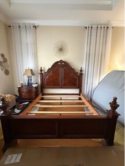 Free King Size Bed Frame with Head and Foot Boards