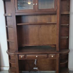 Computer desk and bookshelf unit. 66w X 23d X 80h.