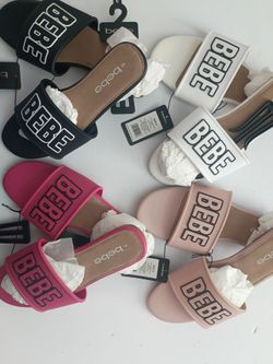 Bebe Logo Slide Sandals – 4 Colors