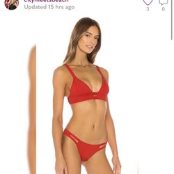 Vitamin A Neutra Bralette Bikini Top in Red Marisol - 6/Small -NWT New with tags
