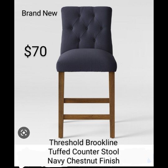 Brand New Threshold Brookline 30" Barstool Navy