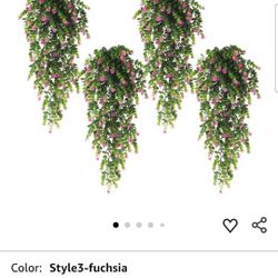 4Pcs Fake Eucalyptus Leaves with Flowers Plastic Ivy Greenery Leaf Artificial Hanging Plants for Home Garden Wall Bedroom Office Wedding Decor 
PURPLE
