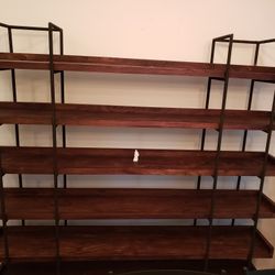 Beckett Dark Brown Wood 6-High Storage Bookshelf Sable