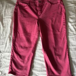 Fuchsia Pink NYDJ Denim Capris In Plus Size 