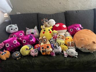 Assortment of stuffed plushes
