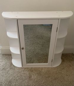 White Mirror Bathroom Medicine Cabinet Wall Cabinet Cabinet Vanity - Reversible !