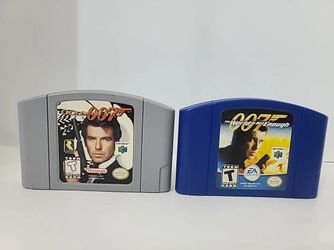 2 007s~ 007 Golden Eye & 007 The World Is Not Enough ~For Nintendo 64~ Excellent