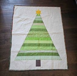 Vintage Christmas Tree Quilt Patchwork Throw Blanket