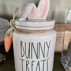 Bunny Canister With Rae Dunn Decal