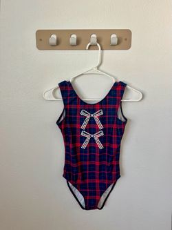 Destira Gymnastics Leotard Adult Small Plaid Bow